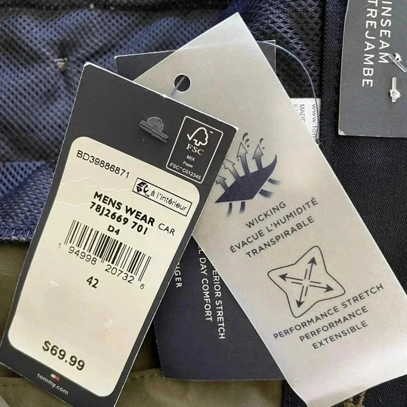 Tommy Hilfiger army green 9 inch flex shorts sz 42 - Picture 6 of 6